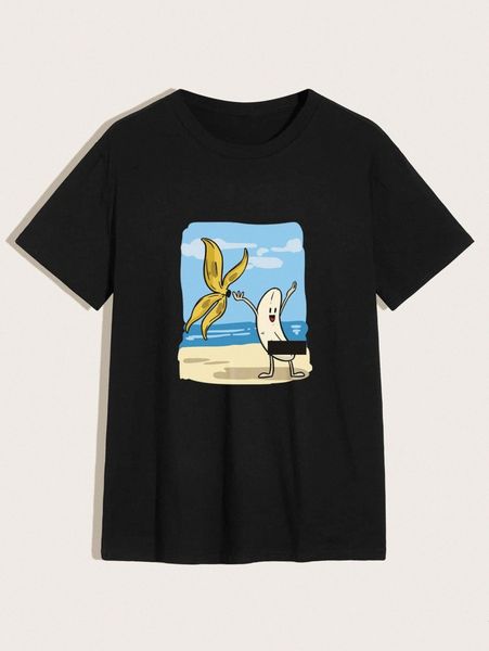 

men graphic print tee 23oq#, White;black