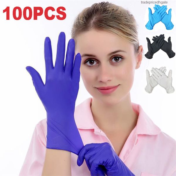 

cleaning latex nitrile 100pcs for laboratory disposable food rubber gloves multifunctional home tools