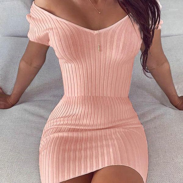 

miofar striped party short dress women robe femme for women 2020 summer off shoulder elegant slim bodycon mini dress1, White;black