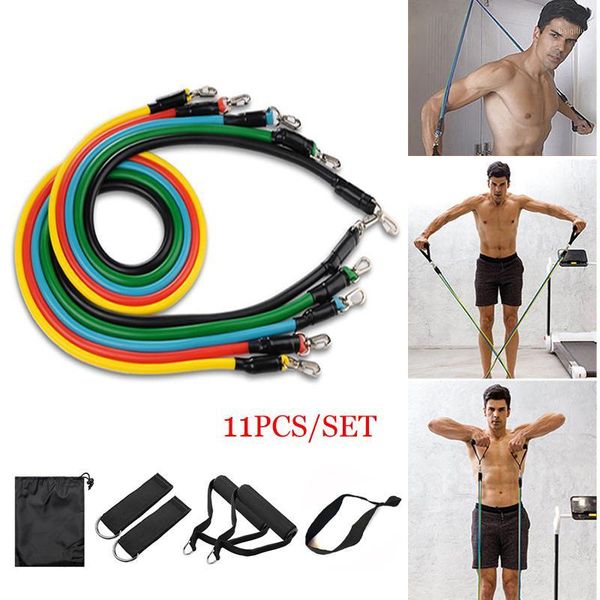 

fitness equipments workout resistance bands latex 11pcs/set exercise pilates tubes pull rope expanders training1