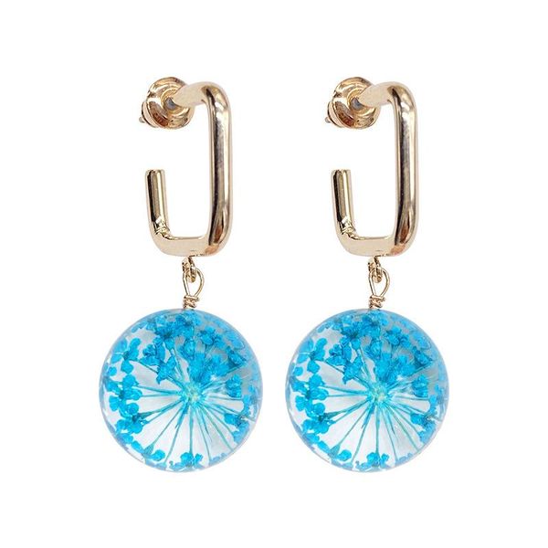 

Earrings show thin face, forest crystal ball ears, gypsophila flowers, small fresh girls, Golden;silver