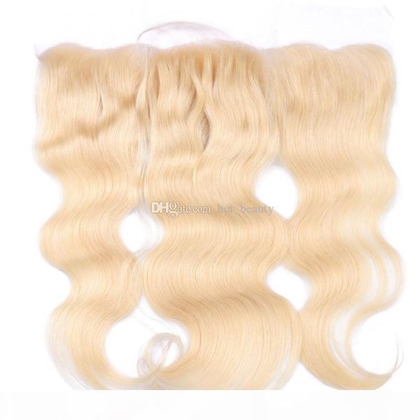 

blonde body wave human hair weaves with lace frontal closure raw indian virgin hair 613 bundles with ear to ear lace frontal, Black