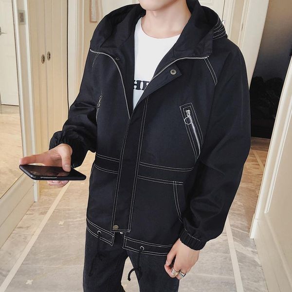 

2021 autumn recommend new listing coat loose male clothing jacket even hat handsome personality easy man hip-hop the size m-3xl, Black;brown