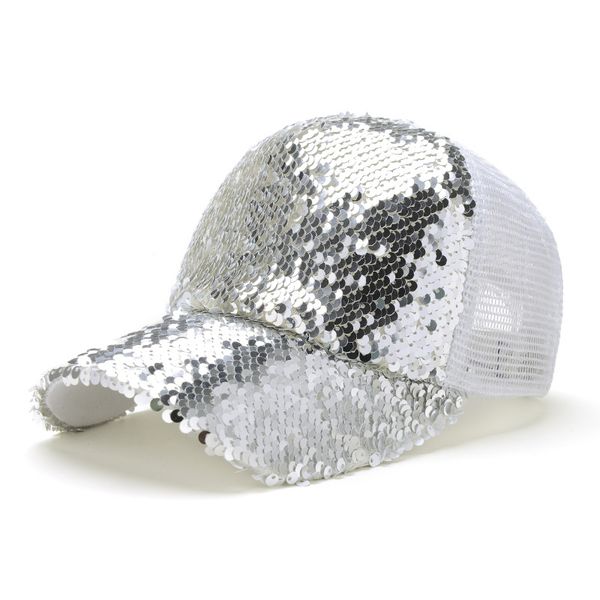 

sequined baseball cap trend hat fashion outdoor sunshade casual ladies mesh cap sequined hat 2020 new, Blue;gray