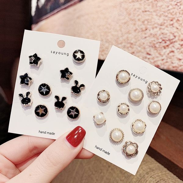 

fashion women small bejeweled rhinestones lapel pins collar pins enamel alloy brooch jewelry accessories set wholesale 201009, Gray