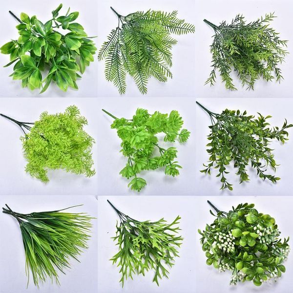 

small artificial plants tropical leaves outdoor uv resistant shrubs plants for hanging planter home wedding porch window decor1
