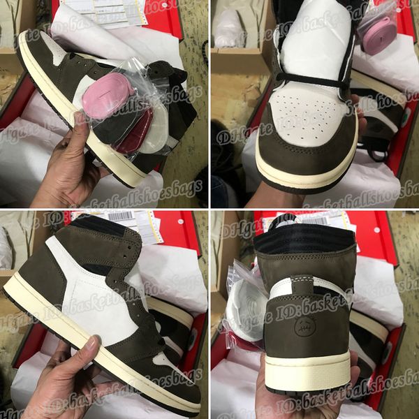 

release with box 2019 travis new 1 high og ts sp mocha men women cactus jack dark scotts basketball shoes sport sneaker 36-47