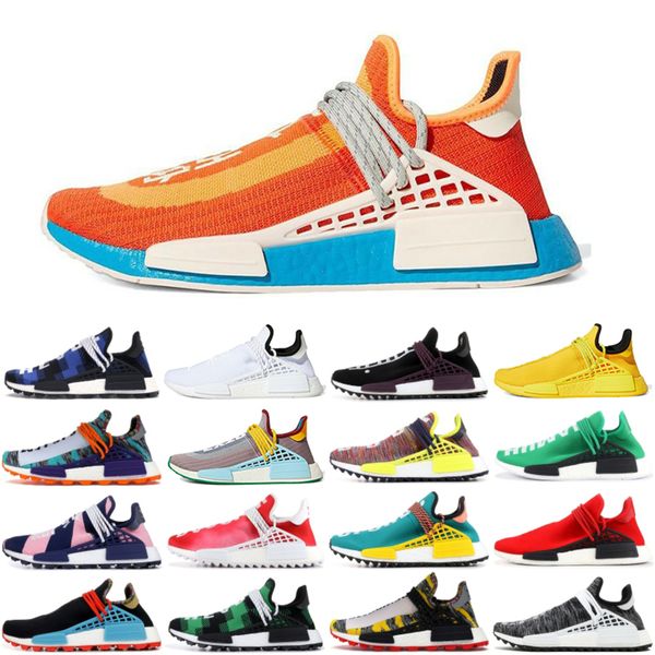 

2021 hu pharrell nmd mens human race bbc red bold orange running shoes williams solar pack sun calm inspiration solar sports runner sneakers