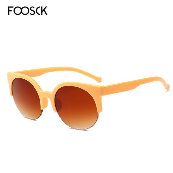 

fashion foosck half frame round women sunglasses vintage brand design eyewear uv400