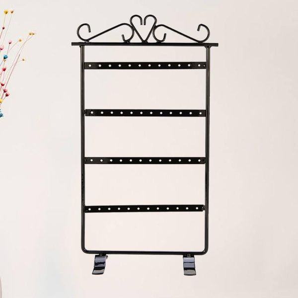 

1pc 48-hole earrings shelf delicate creative ear jewelry display rack iron jewelry storage holder organizer, Pink;blue