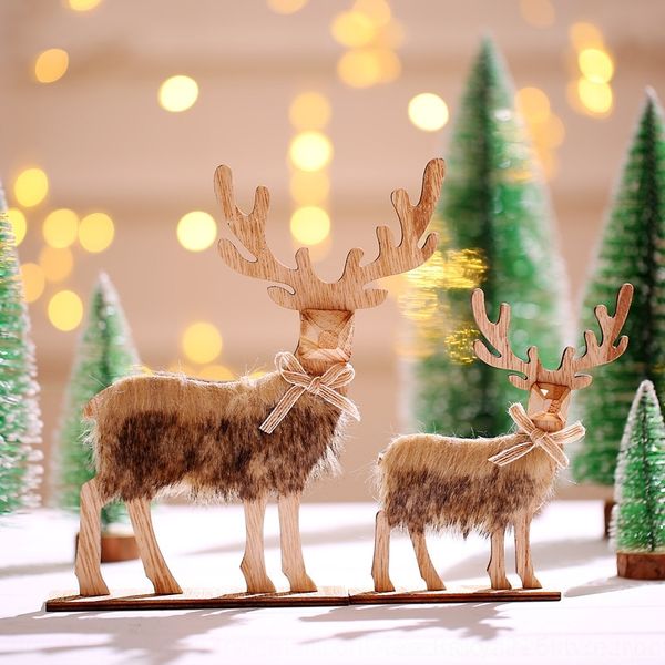 

1jeuo articles articles with fur stitching elk accessories male deer deskwindow small ornaments wooden fur decorative with decorative woo