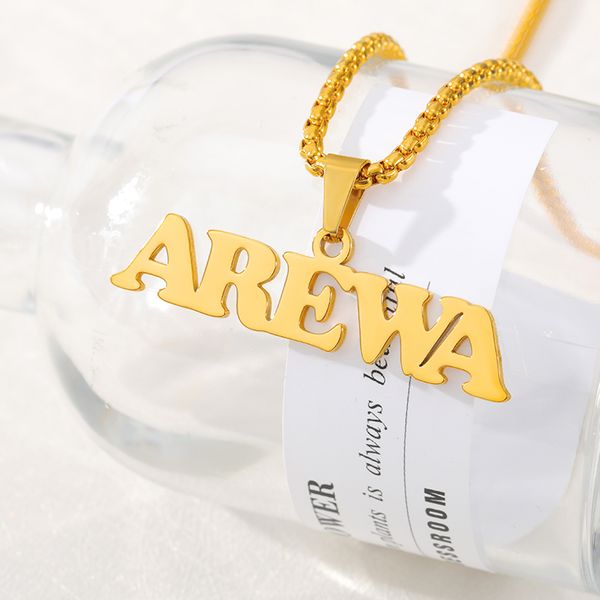 

pendant necklaces v attract stainless steel personalized custom name necklace letter gold choker gift women friend, Silver