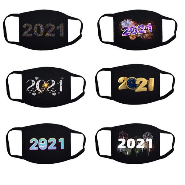 

2021 christmas mask happy new year masks washable breathable printed mouth cover decoration cotton face mask