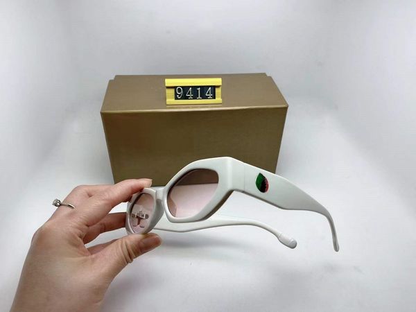 

luxury sunglasses quality eyewear square 9414 designer brand new mens womens metal classic lenses fashion sunglass with original box, White;black