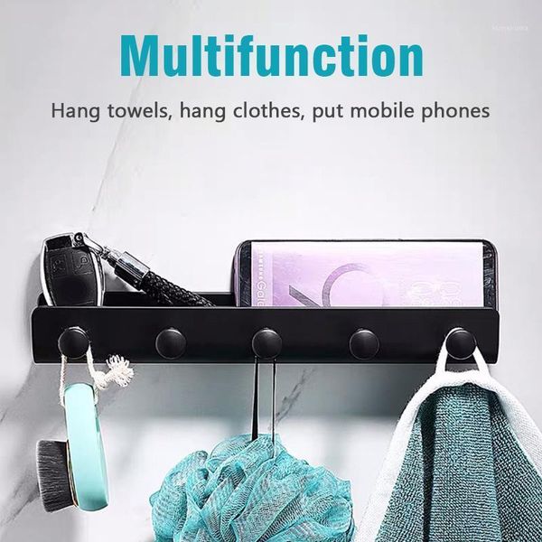 

bathroom wall mounted storage towel rack hanging hook toilet bathware holder sundries organizer1