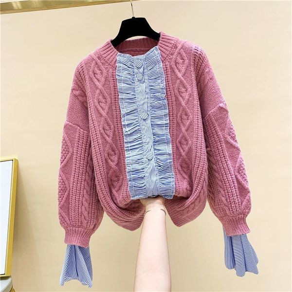 

nancylim knitted cardigan woman 2020 autumn and winter new korean style fashion loose sweater coat female knitwear1, White