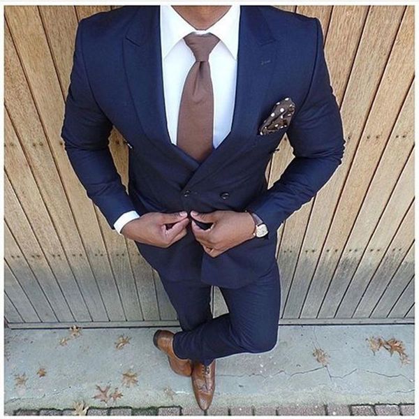 

new fashion dark blue wedding suits 2 pieces mens suits slim fit (jacket+pants) groom tuxedos groomsman business men suit1, White;black