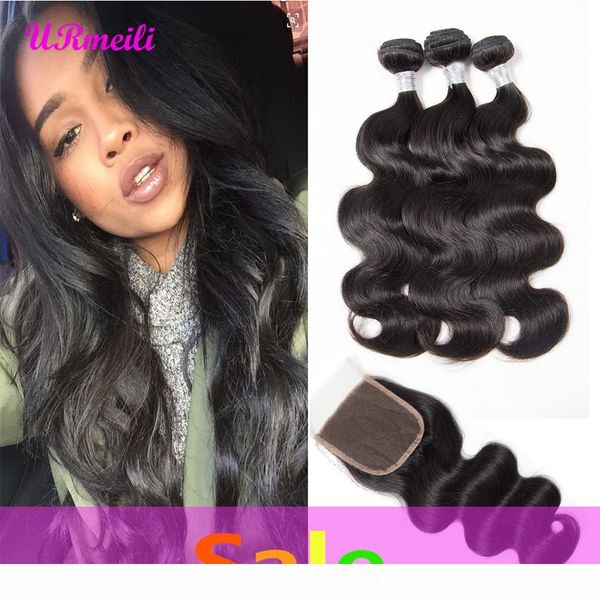

brazilian body wave human hair bundles with closure 10a grade virgin hair bundles with closure 100% unprocessed human remy hair body wave, Black;brown
