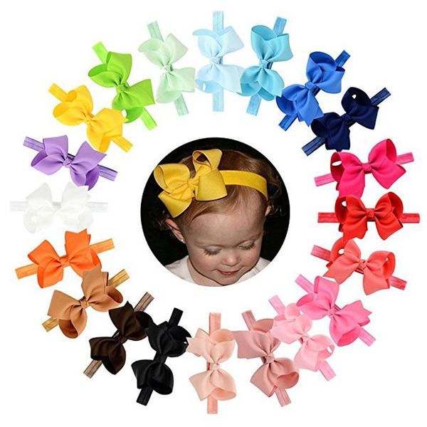 

20pcs/lot headband bows 10.5cm grosgrain ribbon bow elastic headbands hair bands diy hair accessories 608 q bbyqmm