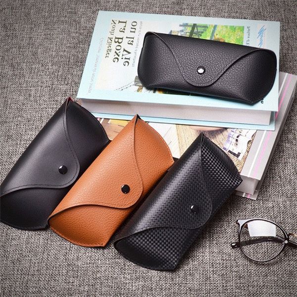 

men women magnetic fashion pu box portable leather folding glasses case for eyeglass oversize sunglasses holder unisex