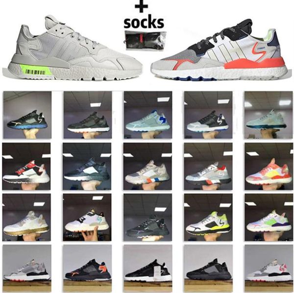 

new design nite jogger 3m reflective run shoes mens women triple black sneakers white pink breathable tennis trainer sports athletics
