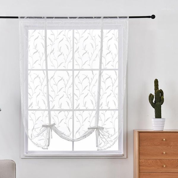 

2020 embroidered kitchen short curtain tulle window curtain window treatments drape panel sheer voile living room roman1