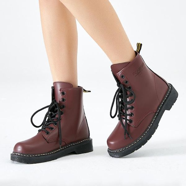 

new 2020 autumn winter women ankle boots women winter shoes botas feminina female motorcycle rubber boots for botas mujer, Black