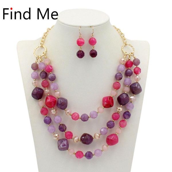 

find me 2020 new multilayer acrylic long tassels collar choker necklace vintage bead statement necklace women jewelry wholesale, Silver