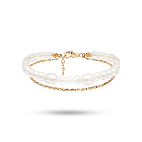 

ingesight.z богемский мультислойный симулированный жемчужный браслет браслета для женщин для женщин очарое цепочка лодыжки босиком сандалии, Red;blue