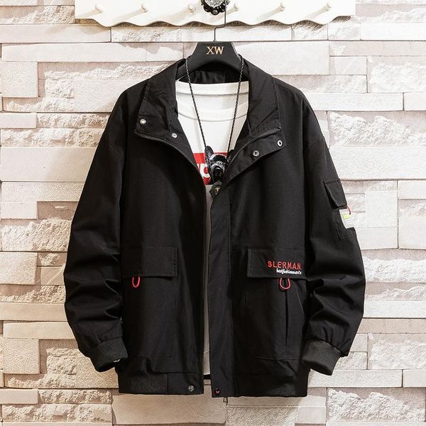 

men's jackets hcxy men's hooded jacket spring and autumn loose wild for men casual handsome tide tooling male1, Black;brown
