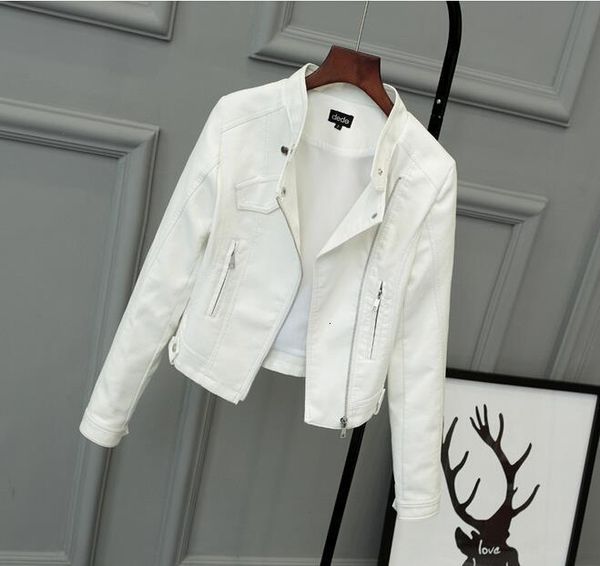 

2017 lika s-xxl new spring fashion bright colors good quality ladies basic street women short pu leather jacket accessories, Black