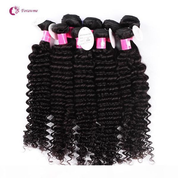 

wholesale 10bundles lot 7a virgin brazilian deep wave hair weave 1b natural black human remy hair weft for black women forawme