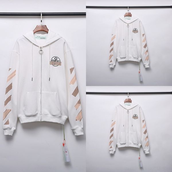 

kymt7 20s autumn and and newrubber sweater zipper strip zipper printing street loose men's winter women's cotton fleece arrow swea, Black