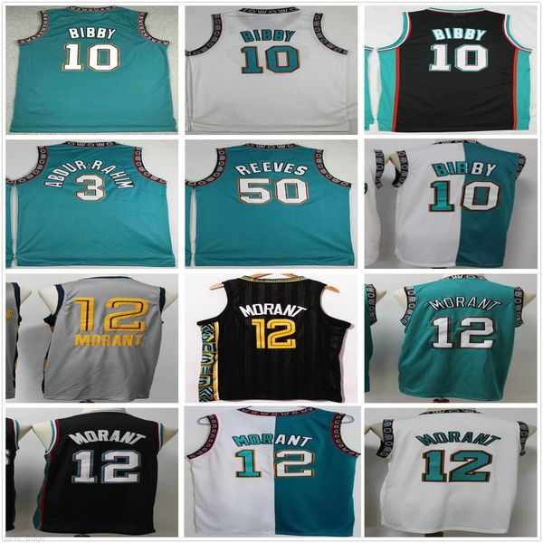 

split ja 12 morant jersey jaren 13 jackson jr. retro vintage classic mike 10 bibby shareef 3 abdur rahim 50 reeves basketball jerseys, Black;red