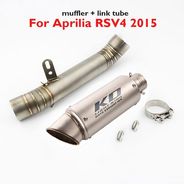 

motorcycle exhaust system rsv4 slip on muffler escape tip middle mid link pipe for aprilia 2021