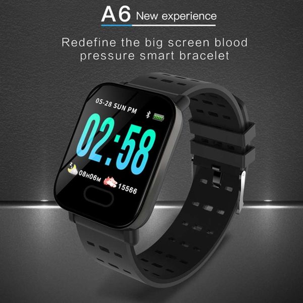 

watch a6, smart wristband monitor, tracker, fitns heart rate, waterproofdew