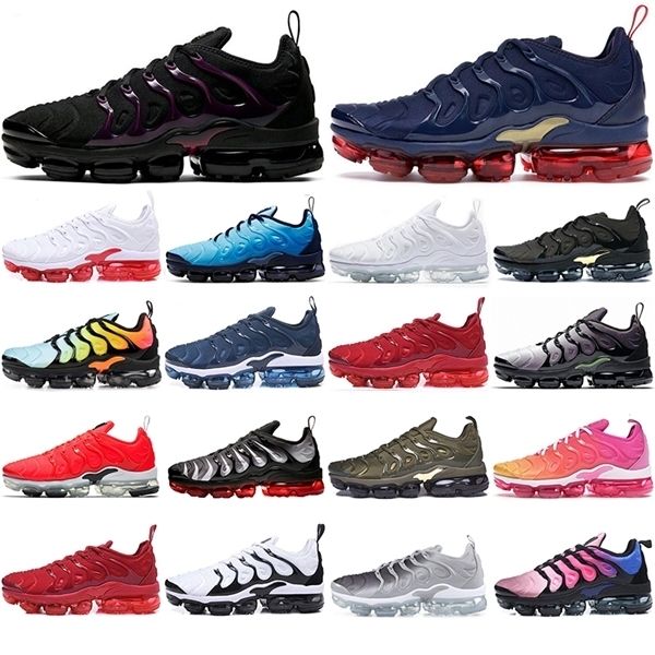 

2021 plus tn running shoes triple black white bumblebee blue orange bleached aqua usa outdoor breathable mens trainers sport sneakers