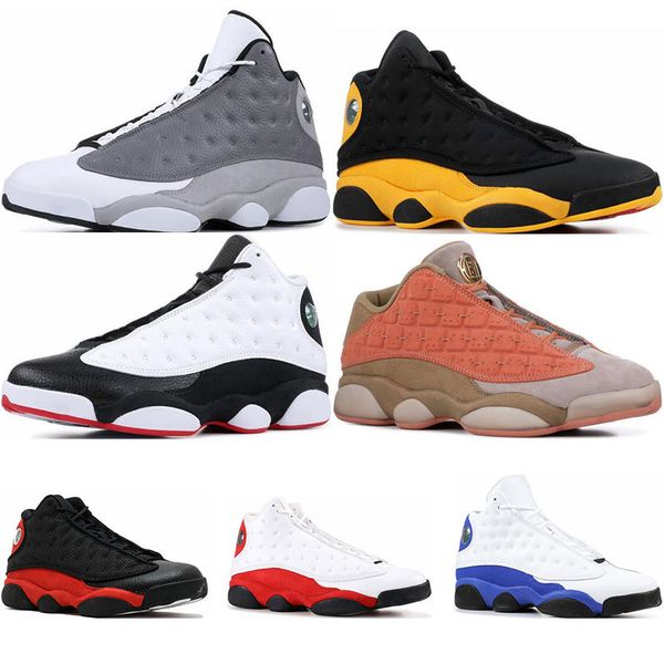 

13s basketball shoes atmosphere grey clot terracotta bred chicago black cat flint mens sports sneaker trainers shoes size 8-13