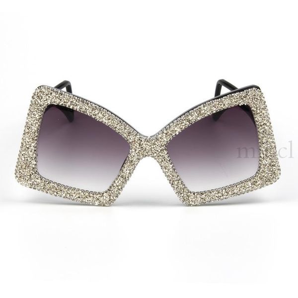 

2020 новая площадь вс очки женщины цвет rhinestone leopard big frame солнцезащитные очки крупногабаритные polygon gradient очки uv400 nx, White;black