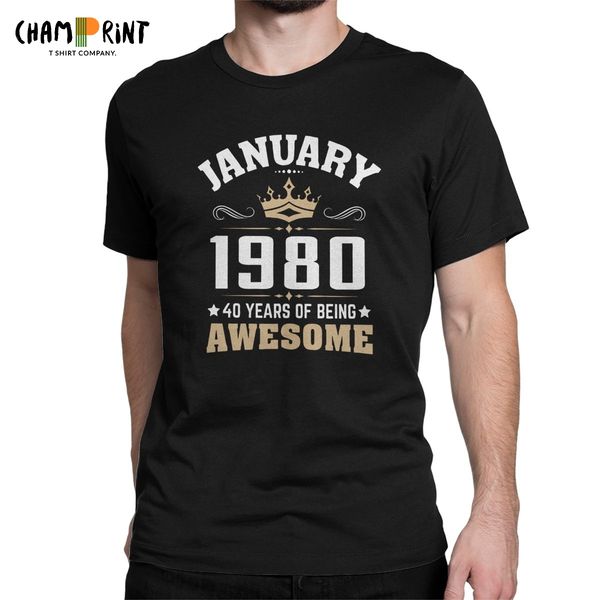 

men january 1980 40 year of being awesome novelty tees 40th birthday gift round neck party sport hooded sweatshirt hoodie men t shirt