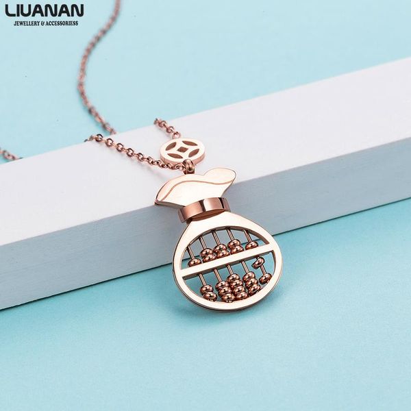 

fashion eastern abacus pendants necklace in stainless steel necklaces rose gold pendants women accessories cute jewelry, Silver