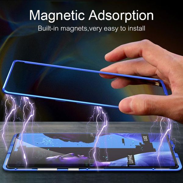 

металл магнитный чехол для samsung galaxy s8 s10 plus s9 s10e s10 5g двухсторонняя закаленное стекло телефон обложки полный защитный capa yx