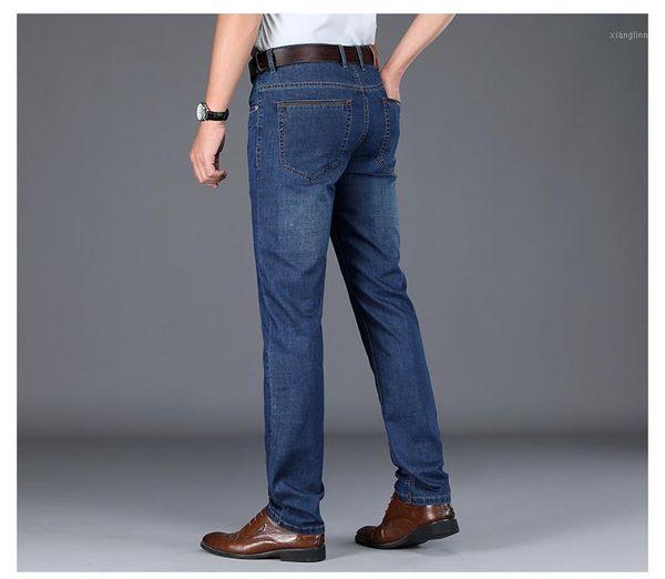 

js698j-spring and summer jeans men's loose straight tube men's pants business pants1, Blue