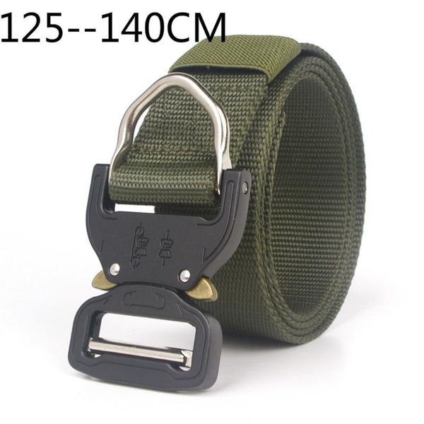 

125--160cm outdoor belt men buckle imitation nylon quick dry canvas tactical belt lot of color 3.8cm, Black;brown