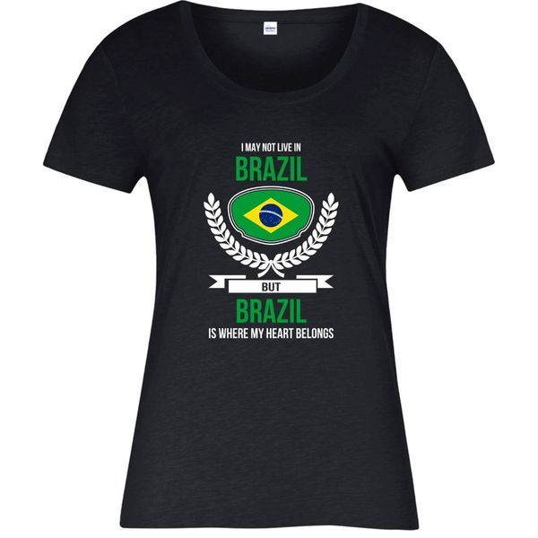 

brazil , my heart belongs to brazil country love ladies 's cotton clothing ringer hoodie designers t shirts sweatshirt