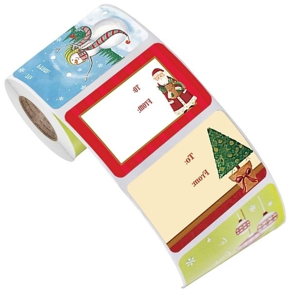 

xmas adhesive designs 250pcs name tags 6 stickers present seal labels christmas decals gift package decor