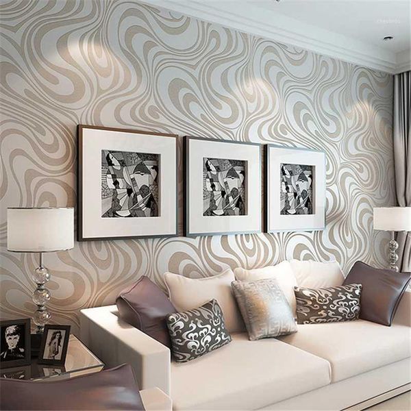 

papel de parede 0.7m*8.4m modern luxury 3d wallpaper roll mural papel de parede for striped living room wall paper1