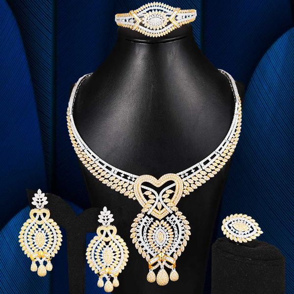 

missvikki luxury нигерийский dubai кисточкой ожерелье сердца серьги браслет кольцо комплект ювелирных изделий для женщин свадебные свадебные, Silver