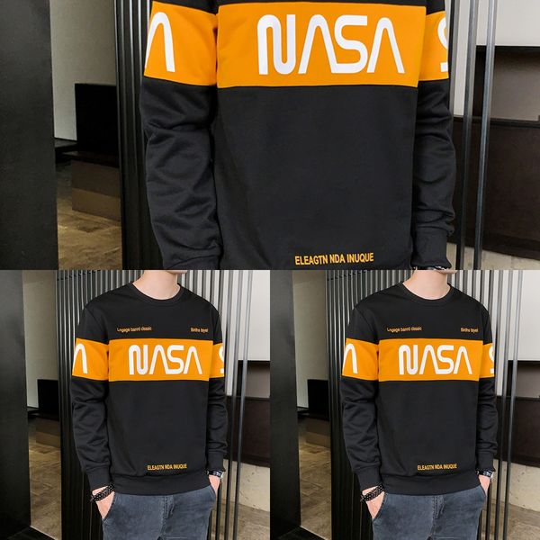 

men's sweater 2020 autumn new round neck no cap clothing sports casual slim pullover pullover pullovercoat pullovertrend coat gcozs, Black