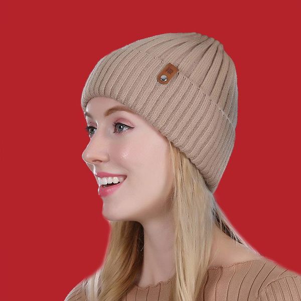 

flb] женские шляпы женские шерстяные повседневные осень зима новый двойной слой толстые 2018 трикотажные девушки черенок шапочки 17039 jlln, Black;white